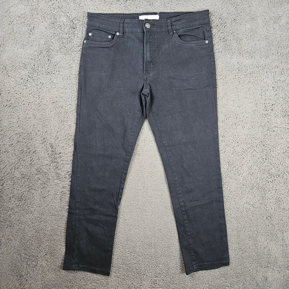 Stitches & Rivets Mens Black Slim Straight Stretch Jeans 34x30